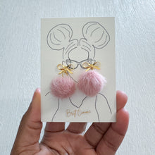 Load image into Gallery viewer, Bow Pom Pom Dangles
