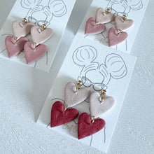 Load image into Gallery viewer, Double Heart Textured Dangles
